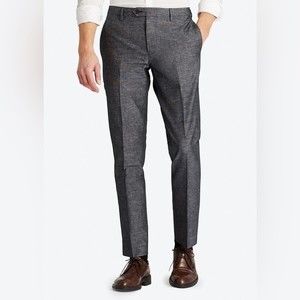 Bonobos Straight 100% Linen Trousers Pants Navy Blue Size 32x34